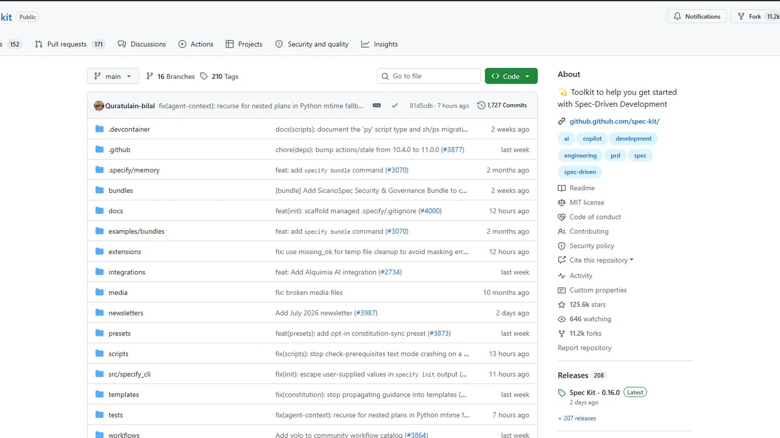Repositorio oficial de GitHub Spec Kit