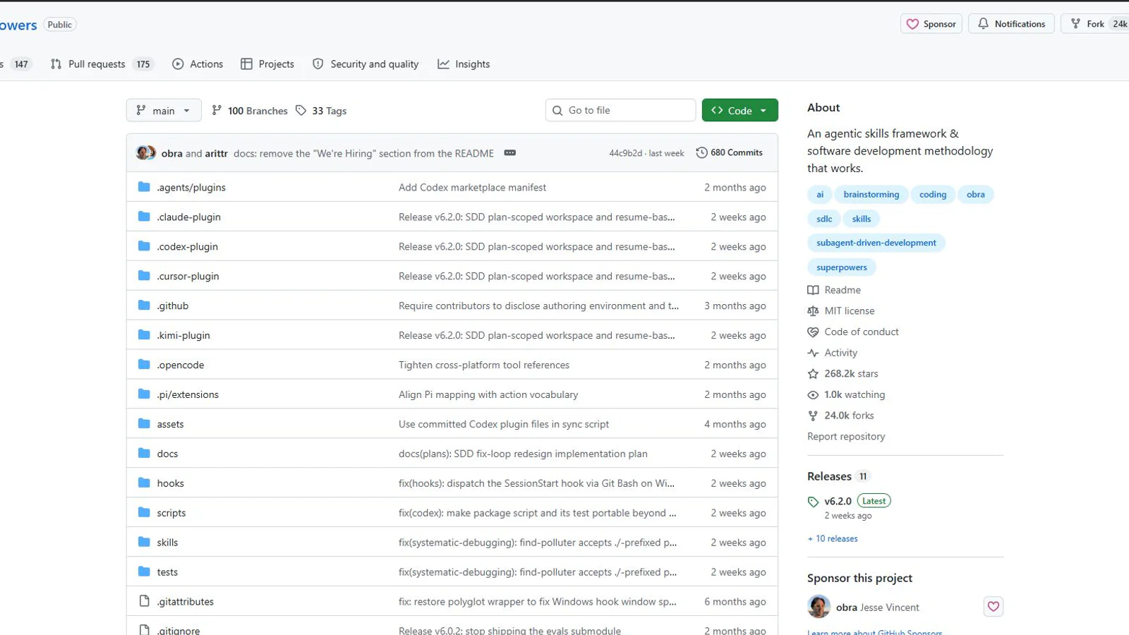 Repositorio oficial de Superpowers en GitHub