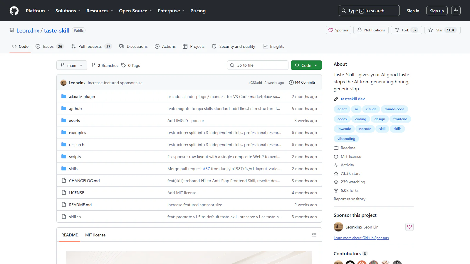 Repositorio oficial de taste-skill en GitHub